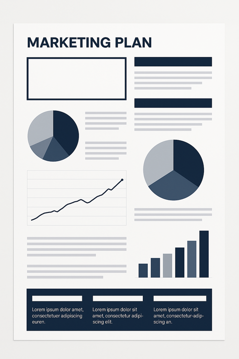 Complete full marketing plan example with sections and templates
